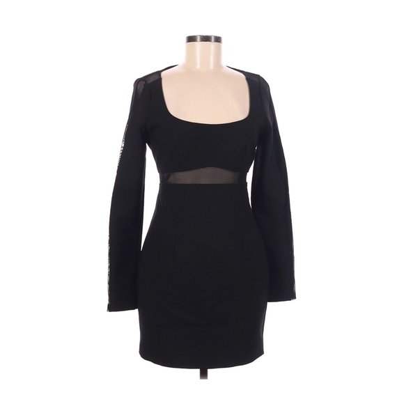 NWT Cinq a Sept Celia Black Mesh Bodycon Dress Size 6 - Picture 6 of 7